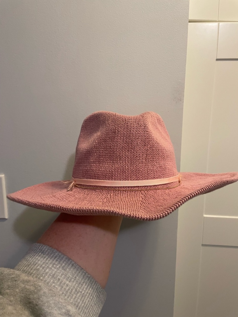 Wyeth by Todd Magill Knit Fedora Hat in Dusty Rose